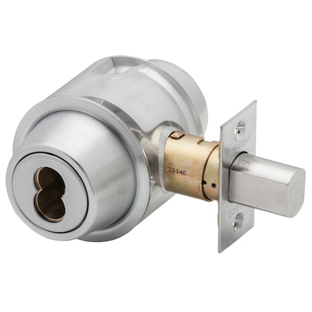 Grade 2 Single Cylinder Classroom Deadbolt, SFIC Less Core, US26D